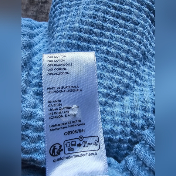 ✨ PILCRO S Anthropologie Waffle Knit Crop Tee | Blue | Effortless Coastal Casual - Picture 7 of 9